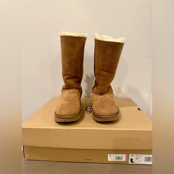 UGG Bailey Bow II Suede Tall Water-Resistant Boots - Picture 2 of 13